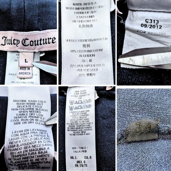 Vtg Y2K JUICY COUTURE Velour Winter Snowflake 2pc Tracksuit Set Size L/XL - Picture 7 of 9